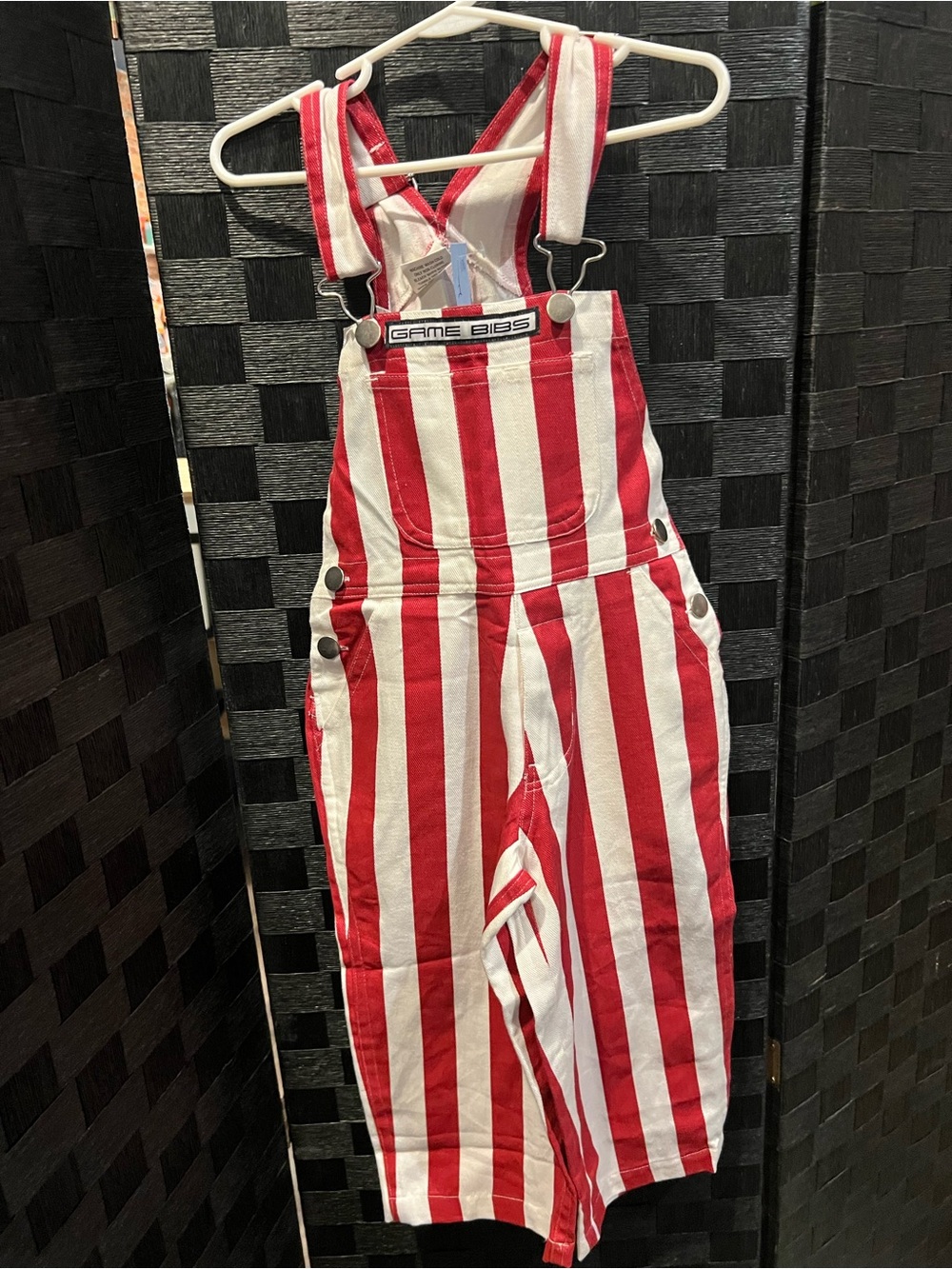 Game Bibs Kids Red & White Stripe Overalls